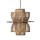 24 Inch Rattan Pendant Chandelier Natural Brown Brass By Casagear Home BM272381