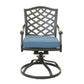 37 Inch Wynn Patio Swivel Dining Chair Cushioned Seat Blue By Casagear Home BM272388