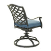 37 Inch Wynn Patio Swivel Dining Chair Cushioned Seat Blue By Casagear Home BM272388