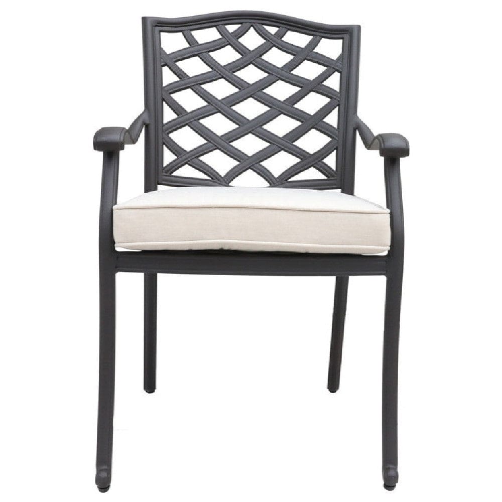 37 Inch Wynn Outdoor Patio Dining Chair Cushioned Seat Beige By Casagear Home BM272389