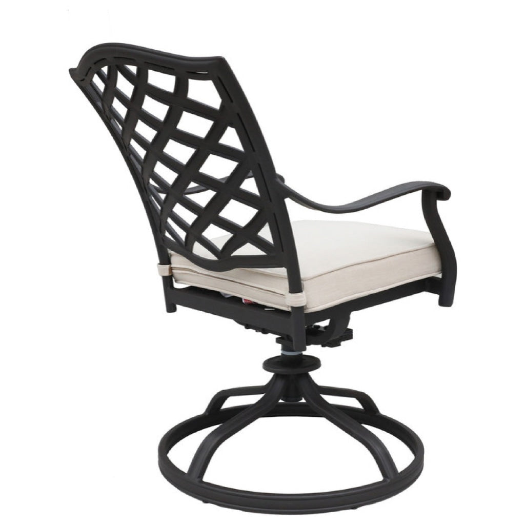 37 Inch Wynn Patio Swivel Dining Chair Cushioned Seat Beige By Casagear Home BM272390