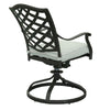 37 Inch Wynn Swivel Patio Dining Chair Cushioned Seat Gray By Casagear Home BM272396