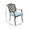 37 Inch Wynn Patio Dining Chair Cushioned Seat Blue By Casagear Home BM272397