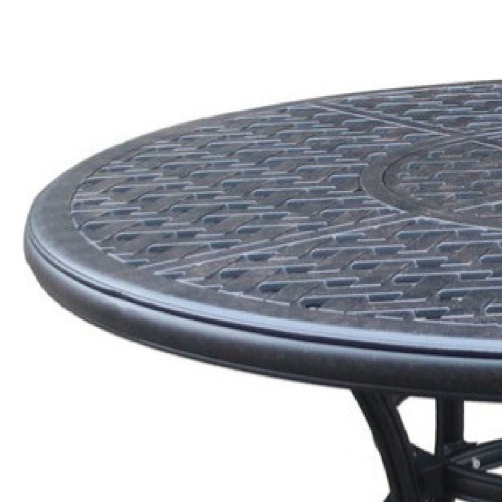 52 Inch Outdoor Round Metal Patio Dining Table Dark Bronze By Casagear Home BM272411
