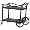 20 Inch 2 Tier Metal Outdoor Patio Tea and Bar Cart, Bronze By Casagear Home