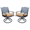 27 Inch Swivel Outdoor Patio Dining Chair, Set of 2, Brown By Casagear Home