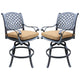 Outdoor Barstool | 49" Swivel | Set of 2 | Brown