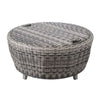 36 Inch Anders Round Outdoor Woven Wicker Coffee Table with Storage Gray By Casagear Home BM272450
