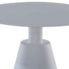22 Inch Outdoor Aluminum Side Table with Cone Shaped Base White By Casagear Home BM272452
