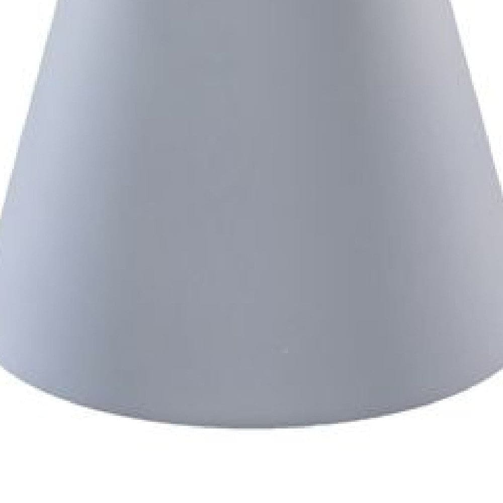 22 Inch Outdoor Aluminum Side Table with Cone Shaped Base White By Casagear Home BM272452