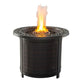 30 Inch Round Aluminum Outdoor Gas Firepit Table Wicker Base Dark Bronze By Casagear Home BM272453