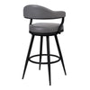 30 Inch Vintage Faux Leather Bar Stool Metal Peg Legs Gray By Casagear Home BM272494