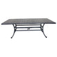 86 Inch Large Outdoor Patio Metal Lattice Dining Table Black By Casagear Home BM272511