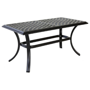 43 Inch Wynn Outdoor Metal Coffee Table, Pattern Top, Black By Casagear Home