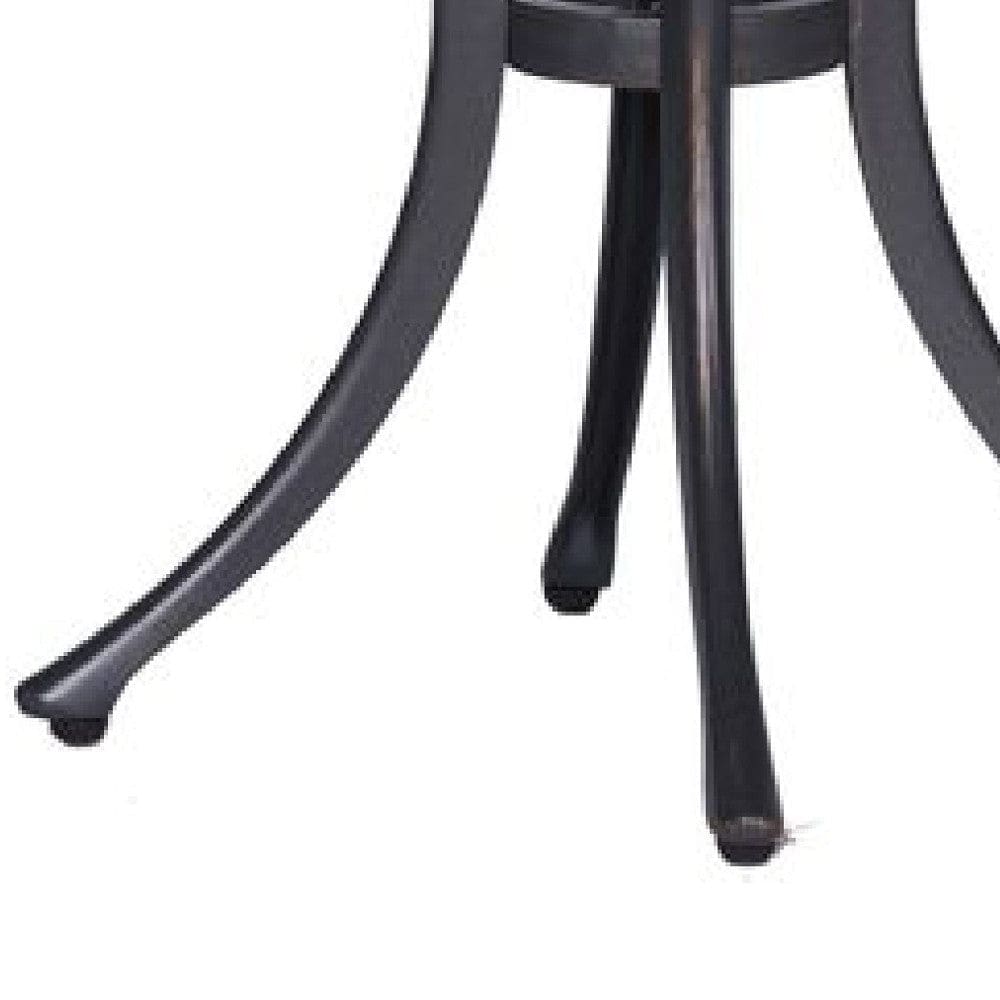 21 Inch Arbor Metal End Table with Curved Legs Gunmetal Gray By Casagear Home BM272969