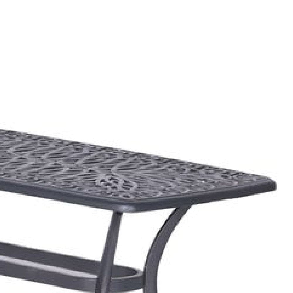 42 Inch Arbor Rectangular Outdoor Metal Coffee Table Gunmetal Gray By Casagear Home BM272970