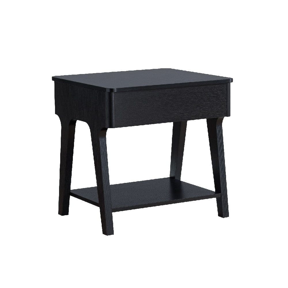 Edward End Table | 22" | Lift Top | Bottom Shelf | Black