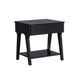 Edward End Table | 22" | Lift Top | Bottom Shelf | Black