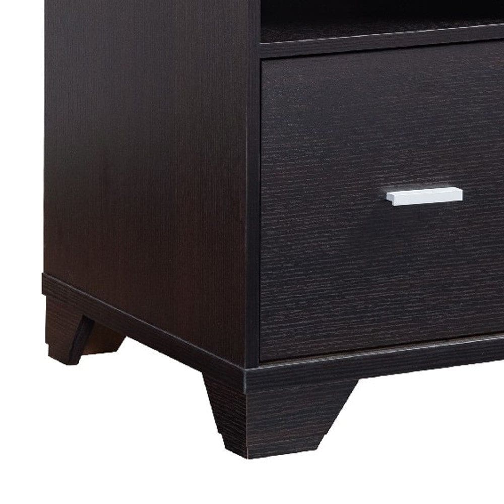31 Inch File Cabinet Printer Stand Table with 2 Drawers Dark Brown By Casagear Home BM273003