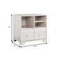 31 Inch File Cabinet Printer Stand Table with 2 Drawers Oak White By Casagear Home BM273004