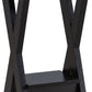 24 Inch Plant Stand with X Shaped Legs and Open Shelf Small Dark Brown By Casagear Home BM273010