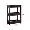 36 Inch Ethan 3 Tier Storage Cabinet with Raised Shelf Edges Dark Brown By Casagear Home BM273015