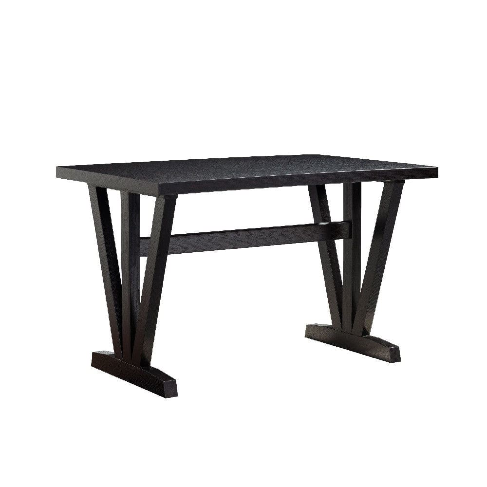 47 Inch Ethan Collection Wood Dining Table, V Shaped Legs, Trestle, Dark Brown By Casagear Home
