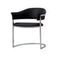 Ava Dining Chair | Metal Cantilever Base | Black Faux Leather | Chrome