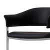 Ava Modern Dining Chair Metal Cantilever Base Black Faux Leather Chrome By Casagear Home BM273071
