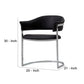 Ava Modern Dining Chair Metal Cantilever Base Black Faux Leather Chrome By Casagear Home BM273071