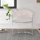 Ava Dining Chair | Metal Cantilever Base | White Faux Leather | Chrome