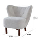 34 Inch Modern Tufted Wingback Accent Chair Teddy Sherpa Fabric White By Casagear Home BM273226