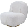 Curved Accent Chair | 27" | Teddy Sherpa | Swivel | White