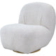Curved Accent Chair | 27" | Teddy Sherpa | Swivel | White