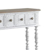 48 Inch 2 Drawer Console Table Turned Legs Distressed White By Casagear Home BM273237