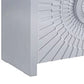37 Inch 2 Door Wood Storage Cabinet Console Table Sunburst Design Silver By Casagear Home BM273239