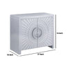 37 Inch 2 Door Wood Storage Cabinet Console Table Sunburst Design Silver By Casagear Home BM273239