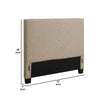 Elle Queen Size Upholstered Headboard Panel Design Beige By Casagear Home BM273258
