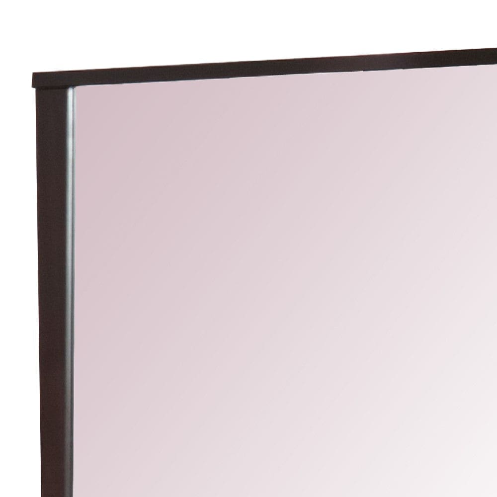 Fang 50 Inch Rectangular Dresser Mirror Wood Frame Dark Cherry Brown By Casagear Home BM273439