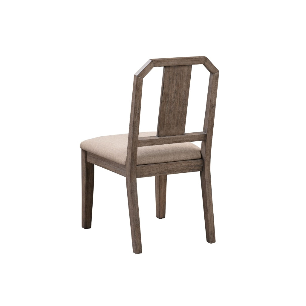 Yu 36 Inch Acacia Wood Dining Chair Slat Back Set of 2 Weathered Brown By Casagear Home BM273659