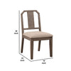 Yu 36 Inch Acacia Wood Dining Chair Slat Back Set of 2 Weathered Brown By Casagear Home BM273659