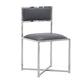 Eun 20 Inch Faux Leather Dining Chair, Chrome Base, Set of 2, Dark Gray By Casagear Home