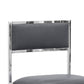 Eun 20 Inch Faux Leather Dining Chair Chrome Base Set of 2 Dark Gray By Casagear Home BM273680