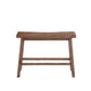 Amber 33 Inch Rubberwood Bench with Saddle Seat Rectangular Brown By Casagear Home BM273787