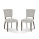 20 Inch Upholstered Solid Timber Flared Dining Chair, Set of 2, Light Gray By Casagear Home