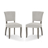 20 Inch Upholstered Solid Timber Flared Dining Chair, Set of 2, Light Gray By Casagear Home