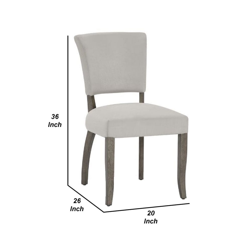 20 Inch Upholstered Solid Timber Flared Dining Chair Set of 2 Light Gray By Casagear Home BM273918