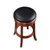 Sabi 30 inch Swivel Counter Stool Solid Wood Faux Leather Brown Black By Casagear Home BM274233