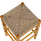 Chris 24 Inch Counter Stool with Wood Frame Handwoven Rush Seat Oak Brown By Casagear Home BM274265