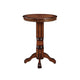Ava 42 Inch Wood Pub Bar Table Sunburst Design Carved Pedestal Brown By Casagear Home BM274271